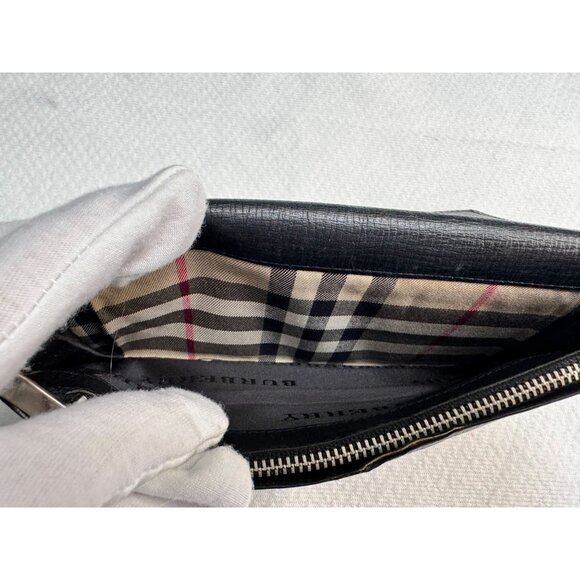 Burberry Black Leather Slim Zipper Wallet with‎ COA - Picture 12 of 16